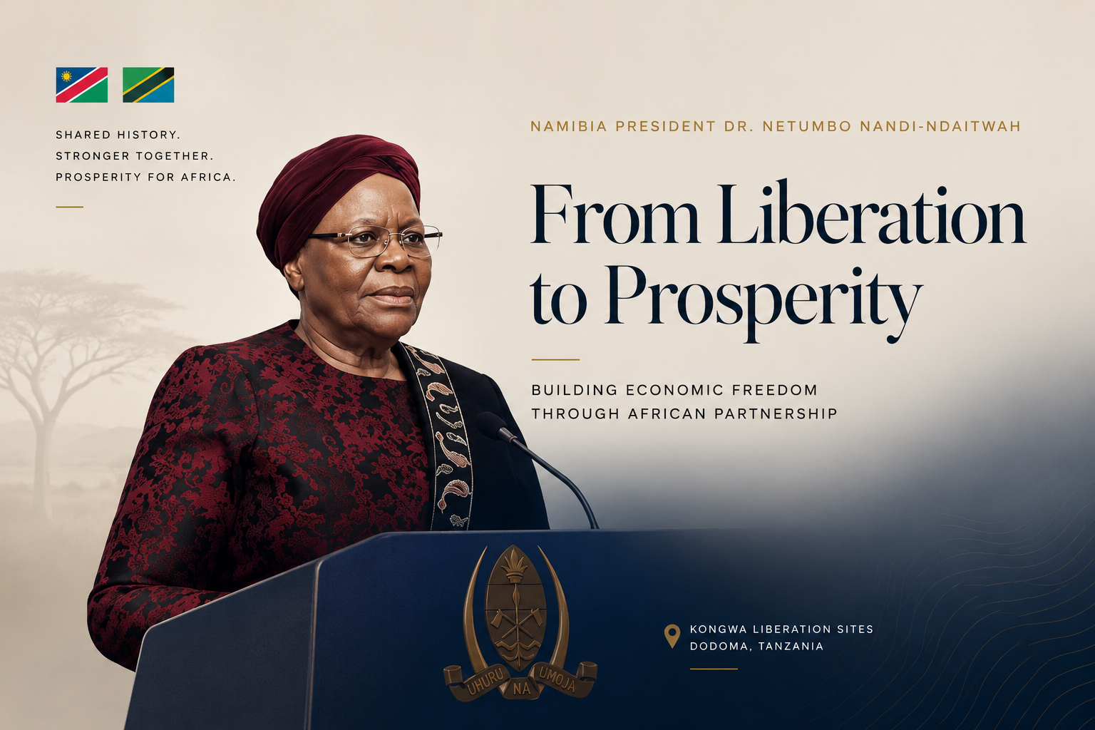 Namibia’s President Calls for Economic Liberation as Tanzania Ties Enter New Chapter